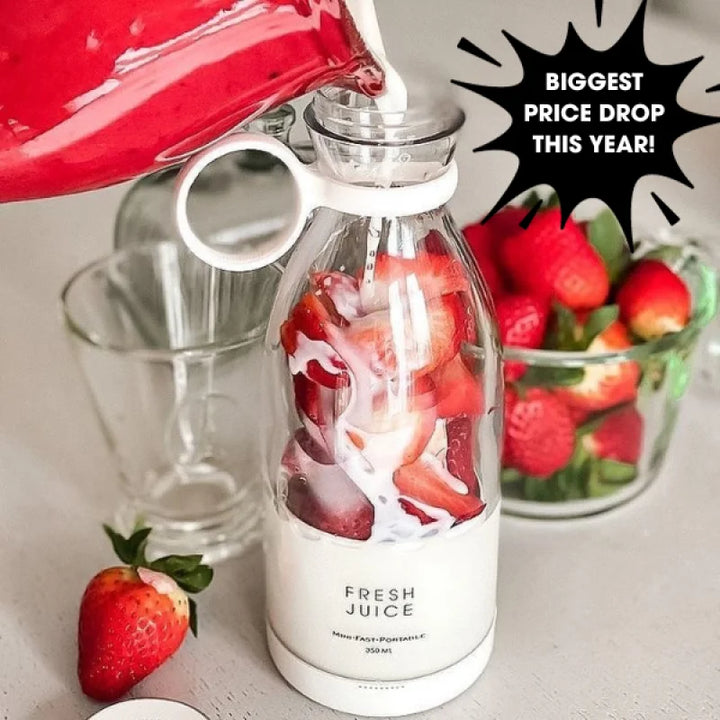 Portable Mini Juice Blender - USB Rechargeable 6-Blade Fruit Mixer for Fresh Juices on the Go!